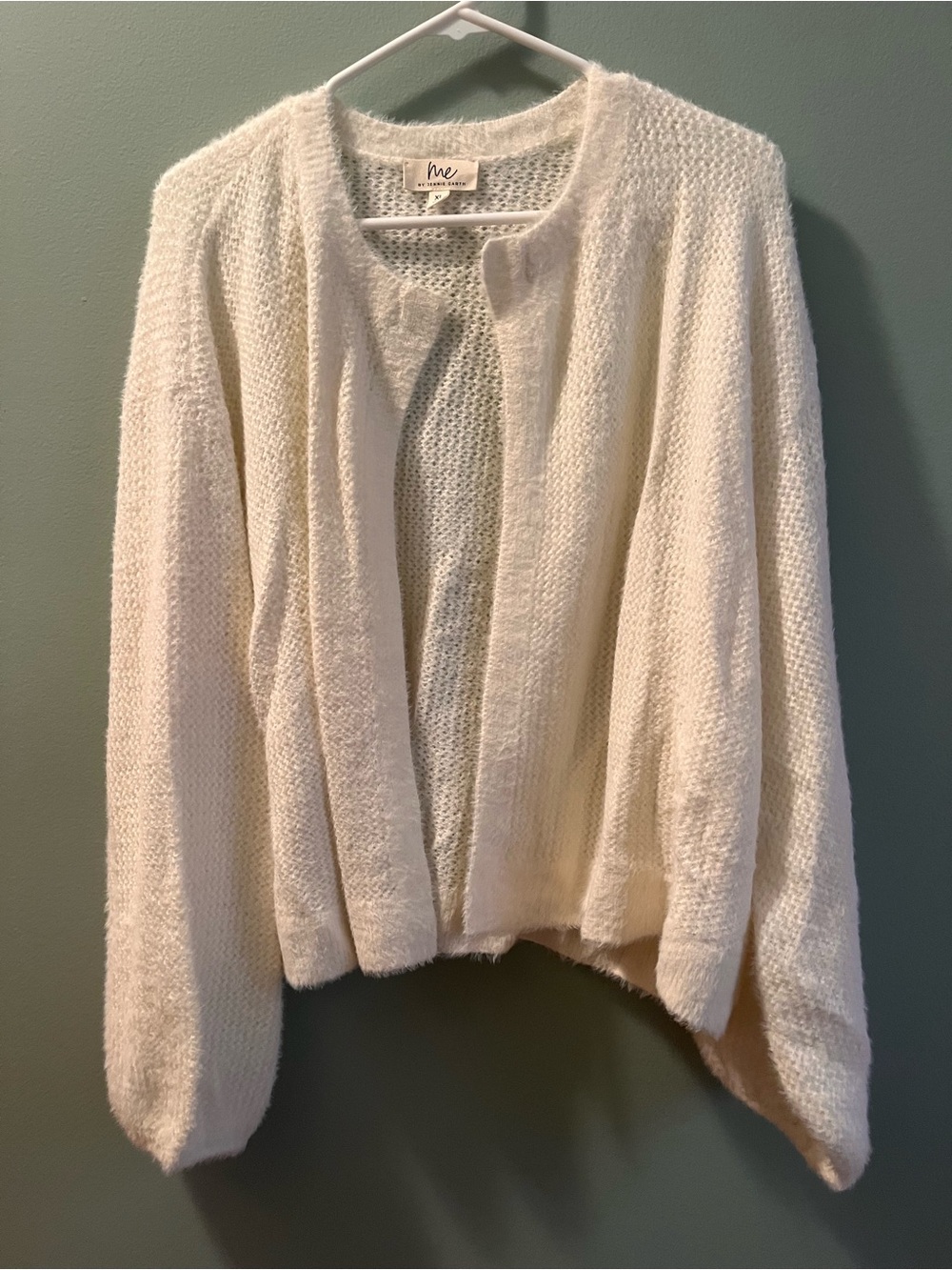 Jenni Garth ME Makeover Essentials Ivory Open-Front Knit Cardigan New